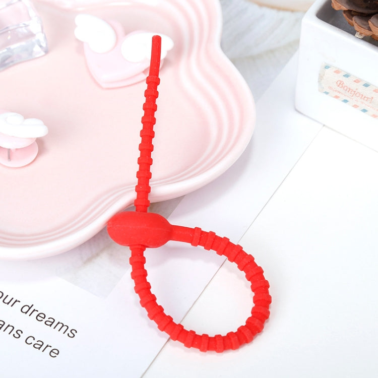 20 PCS Silicone Data Cable Storage Strap Cable Organizer, 21cm Grey, 21cm Yellow, 21cm Red, 21cm Green, 21cm Blue, 21cm Orange, 21cm Pink, 21cm Brown