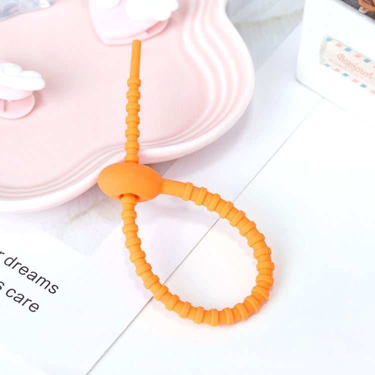 20 PCS Silicone Data Cable Storage Strap Cable Organizer, 21cm Grey, 21cm Yellow, 21cm Red, 21cm Green, 21cm Blue, 21cm Orange, 21cm Pink, 21cm Brown