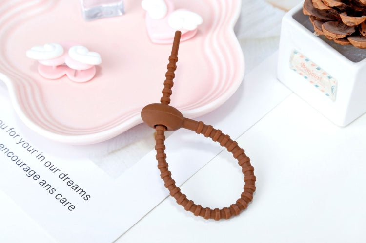 20 PCS Silicone Data Cable Storage Strap Cable Organizer, 21cm Grey, 21cm Yellow, 21cm Red, 21cm Green, 21cm Blue, 21cm Orange, 21cm Pink, 21cm Brown