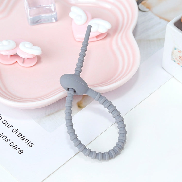 20 PCS Silicone Data Cable Storage Strap Cable Organizer, 21cm Grey, 21cm Yellow, 21cm Red, 21cm Green, 21cm Blue, 21cm Orange, 21cm Pink, 21cm Brown