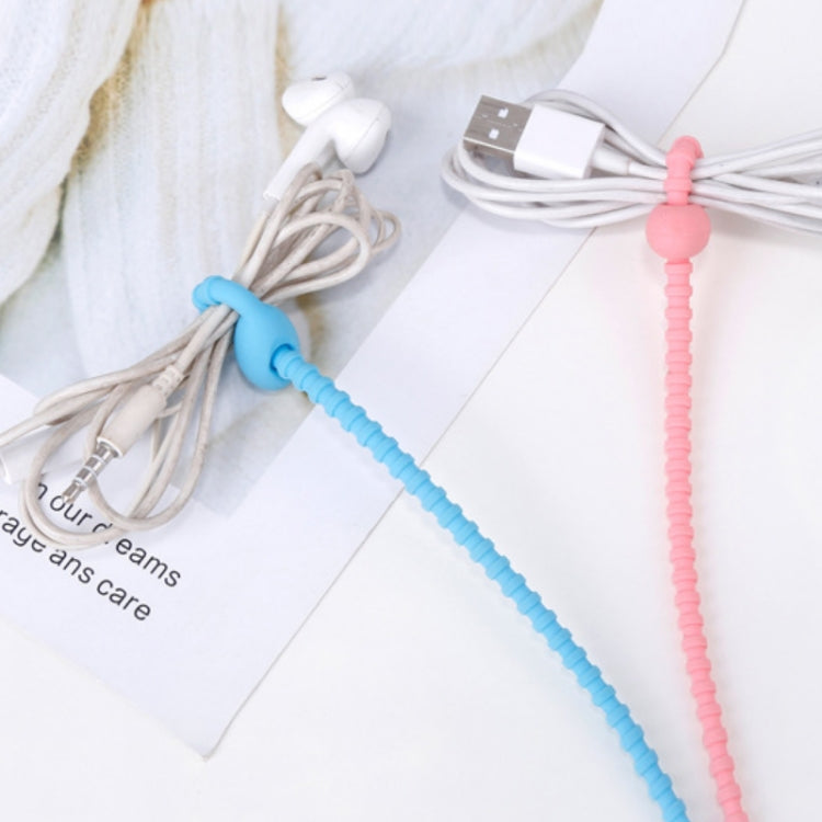 20 PCS Silicone Data Cable Storage Strap Cable Organizer, 21cm Grey, 21cm Yellow, 21cm Red, 21cm Green, 21cm Blue, 21cm Orange, 21cm Pink, 21cm Brown