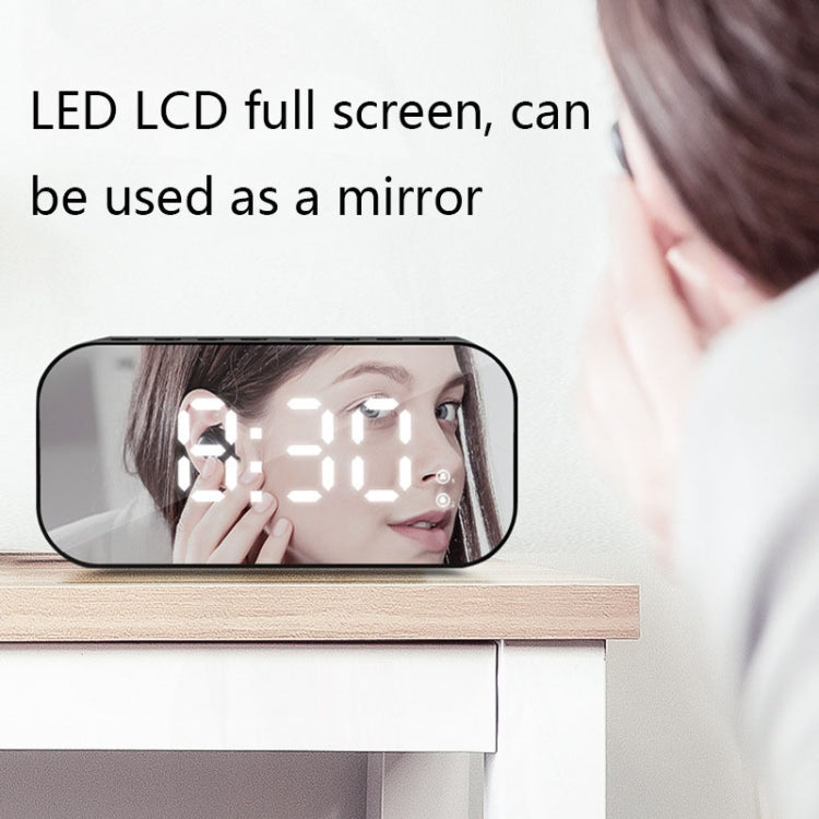 Havit M3 Subwoofer Mini Mirror Clock Bluetooth Speaker, Spsc:, 1200mAh (Black）, 1200mAh (White)