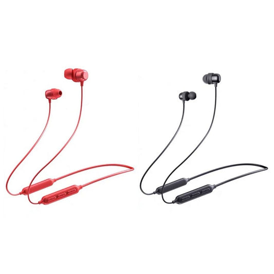 Black neck-mounted Havit i30 sports Bluetooth earphone with magnetic earpiece