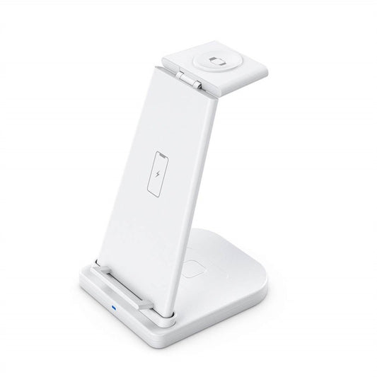 QGeeM 3-in-1 wireless charger for iPhone, Apple Watch, and AirPods in white