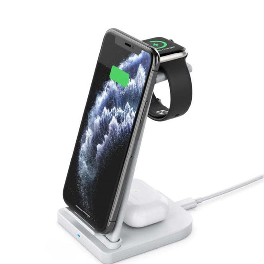 Detachable charging pads separate from QGeeM multi-device wireless charger base