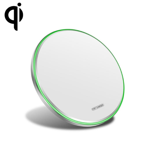 15W fast wireless charger compatible with iPhone and Android devices in mirror finish