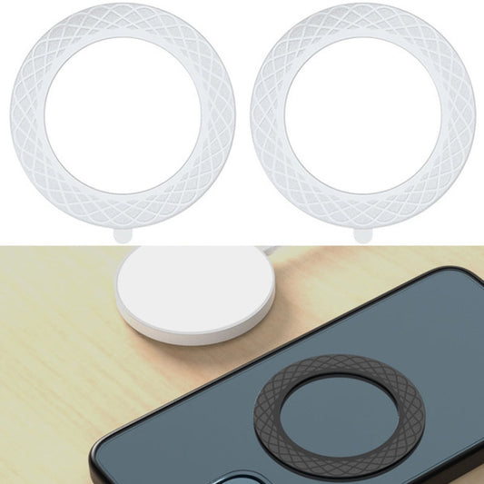 T12 stripe pattern magnetic wireless charger set white and black front view