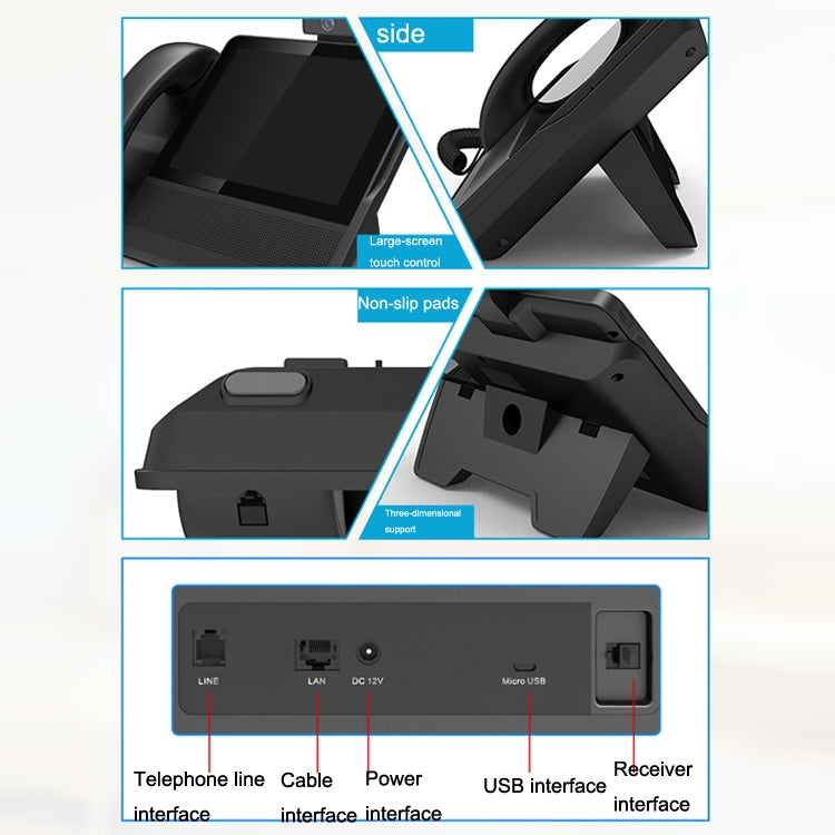S09 8 Inch HD Audio And Video Conference 6 SIP Line PSP Line PSTN/VOIP IP Business Office Phone, S09
