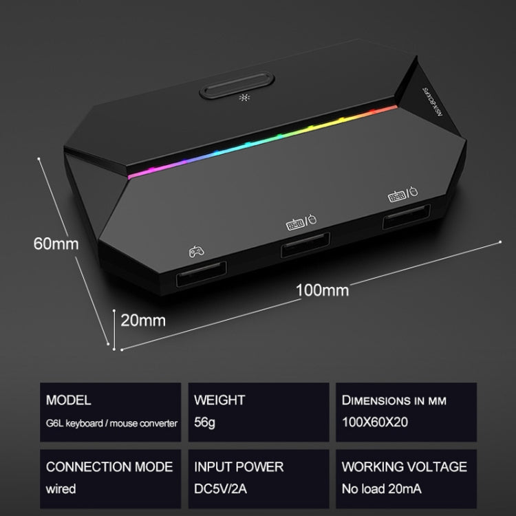 ZIYOU LANG G6L Gamepad To Keyboard Mouse Converter For Nintendo Switch / Xbox / PS4,Specification:, Host, Host + K15 + V1 + Red Pad