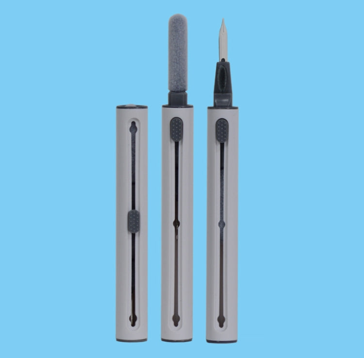 5 PCS Portable Second-generation Telescopic Headset Cleaning Pen Keyboard Dust Brush, 5 PCS White, 5 PCS Black