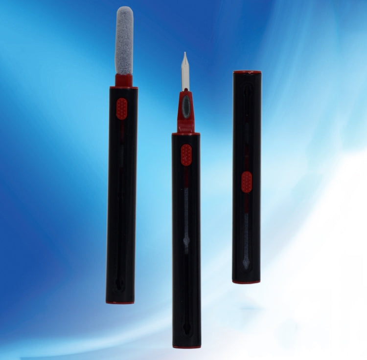 5 PCS Portable Second-generation Telescopic Headset Cleaning Pen Keyboard Dust Brush, 5 PCS White, 5 PCS Black