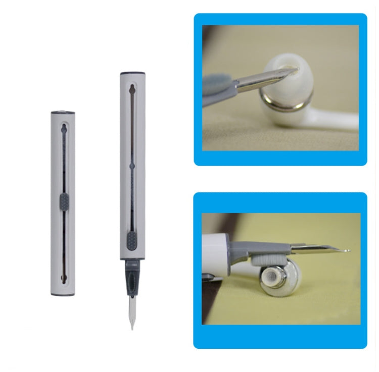5 PCS Portable Second-generation Telescopic Headset Cleaning Pen Keyboard Dust Brush, 5 PCS White, 5 PCS Black