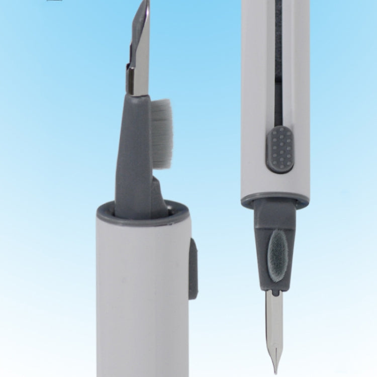 5 PCS Portable Second-generation Telescopic Headset Cleaning Pen Keyboard Dust Brush, 5 PCS White, 5 PCS Black