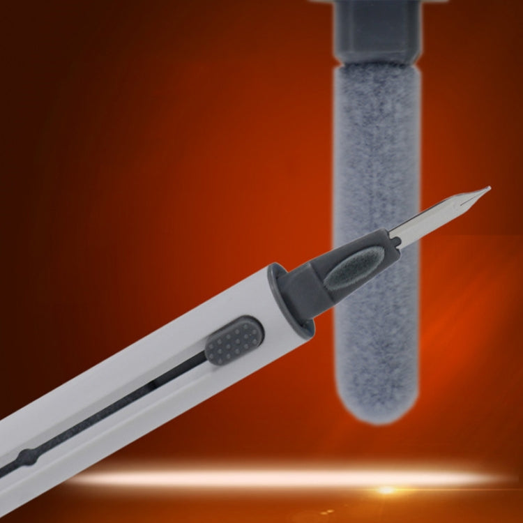 5 PCS Portable Second-generation Telescopic Headset Cleaning Pen Keyboard Dust Brush, 5 PCS White, 5 PCS Black