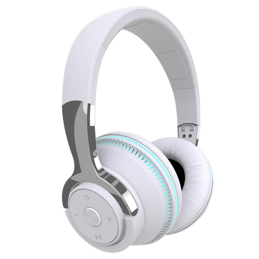 Close-up of H2 headset's illuminated subwoofer with multicolor LED light effects