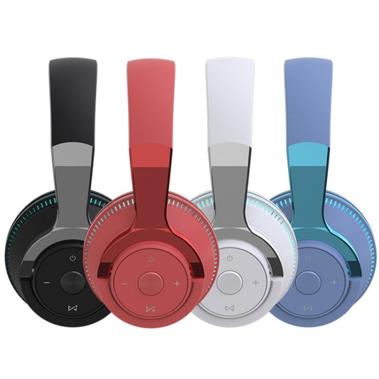 H2 colorful Bluetooth headset worn, demonstrating comfortable fit and luminous ear cups