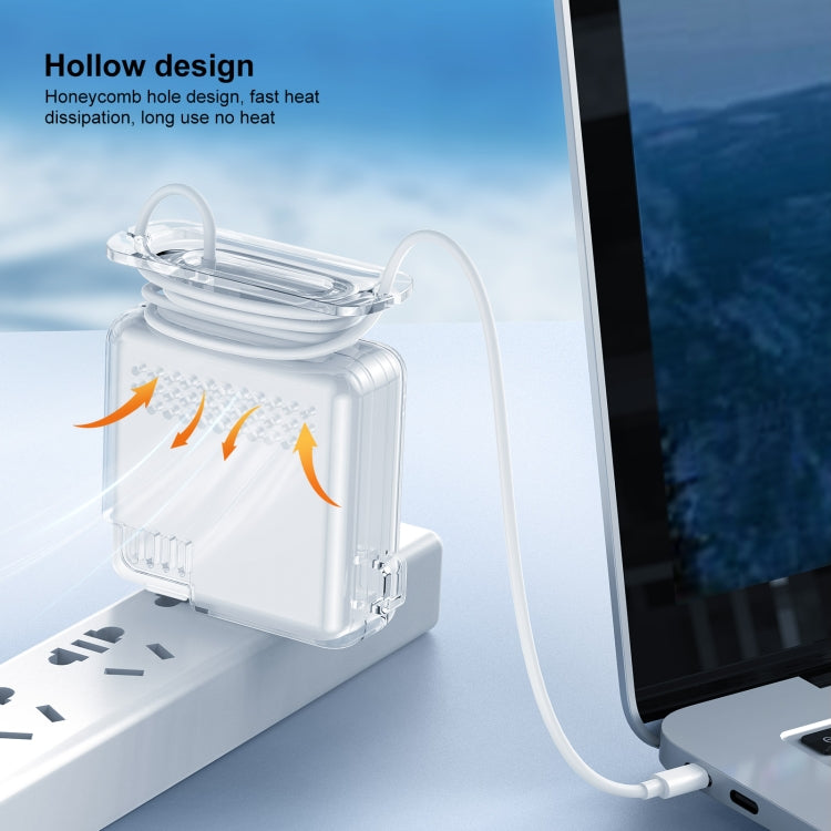 OATSBASF Transparent Silicone Power Protective Case For IPhone MacBook Pro Air, 20W