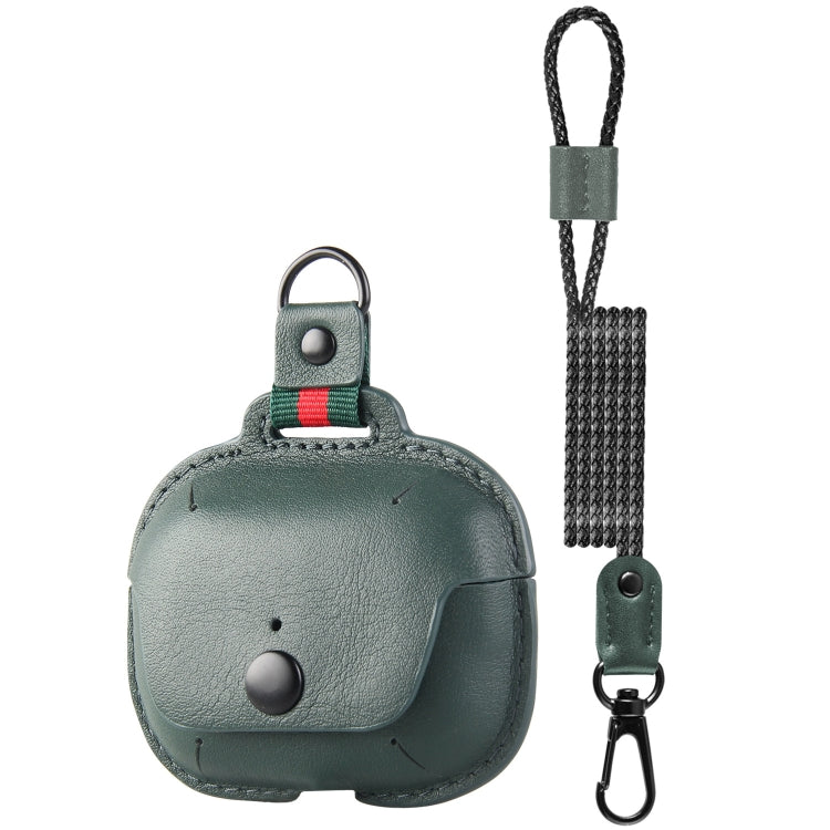 Étui de rangement en cuir de vache pour écouteurs avec cordon