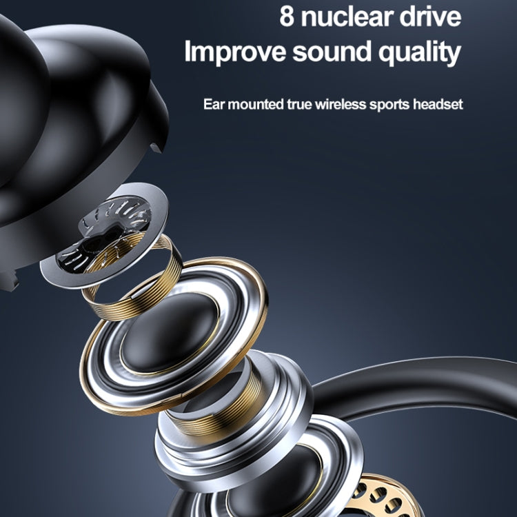 Écouteurs Bluetooth A1S à oreillette suspendue, casque de sport True Sound mono-oreille, A1S noir, A1S blanc