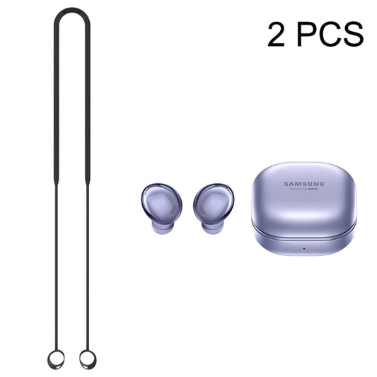Black silicone anti-lost cord for Samsung Galaxy Buds Pro, 2-piece set with secure connector