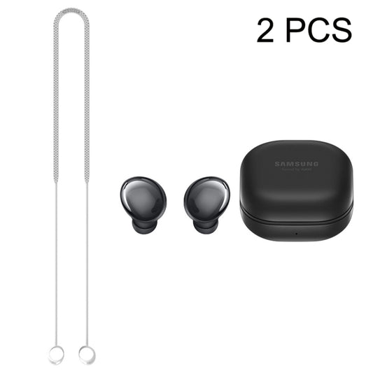 Anti-lost cord detail showing silicone grip and universal connector for Galaxy Buds Pro