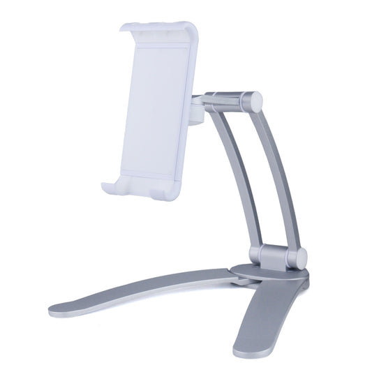 Adjustable folding bracket holds smartphones and tablets at optimal viewing angle