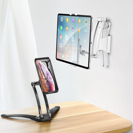 Compact portable stand with silver accents, perfect for desk or bedside use