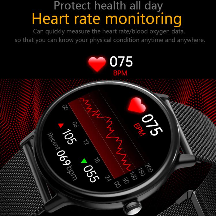 LOANIY Y86 1.43 Inch Heart Rate Monitoring Smart Bluetooth Watch, Gold Steel, Black Steel