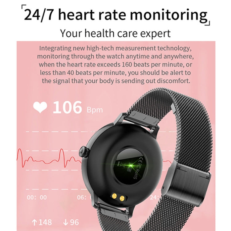 LOANIY CF80 1.08 Inch Heart Rate Monitoring Smart Bluetooth Watch, Gold Steel, Black Steel, Silver Steel