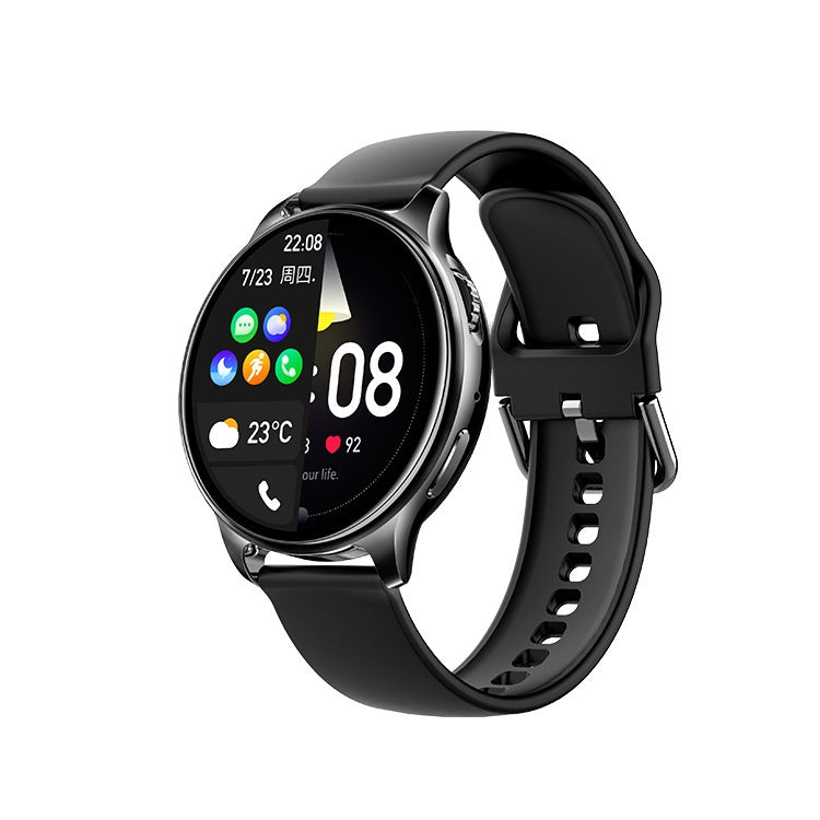 Montre connectée Wearkey Y22 avec appels Bluetooth et bouton rotatif, écran de 1,32 pouce, rose, noir et gris argenté