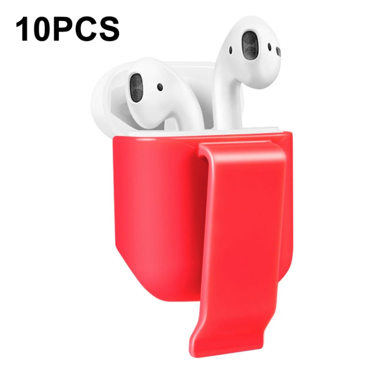 10 PCS Portable Headset Waist Hanging Protective Cover, Suitable For AirPods 2, Waist Hanging White, Waist Hanging Pink, Waist Hanging Red, Waist Hanging Black, Waist Hanging Navy, Waist Hanging Gray