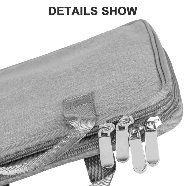 Portable Double-Layer Strap Storage Bag Data Cable Organizer Bag, Double-Layer Grey, Double-Layer Black