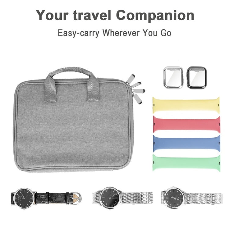 Portable Double-Layer Strap Storage Bag Data Cable Organizer Bag, Double-Layer Grey, Double-Layer Black