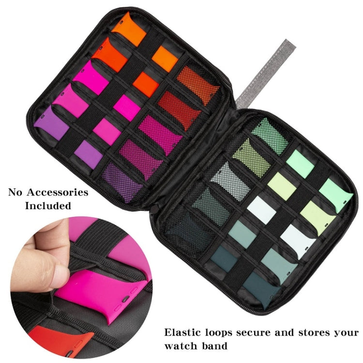 Strap Data Cable Portable Mesh Bag Portable Storage Bag For Apple Watch, Red, Blue, Purple, Black, Grey, Pink