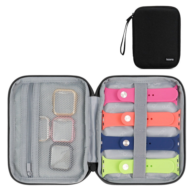 Boona Smart Watch Strap Data Cable Portable Storage Bag For Apple Watch, Small (Gray), Small (Black), Large (Gray), Large (Black)