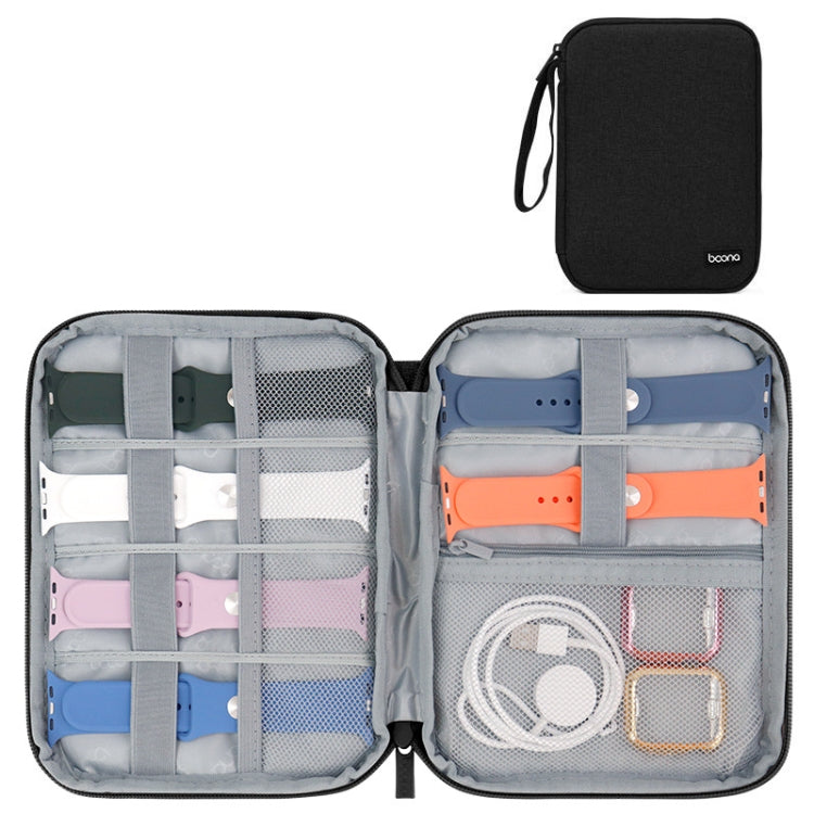 Étui de rangement portable pour bracelet de montre connectée Boona pour Apple Watch, petit (gris), petit (noir), grand (gris), grand (noir)