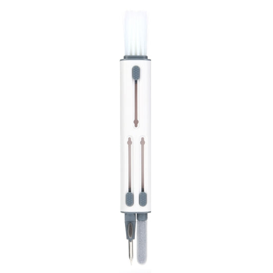 White and red Bluetooth earbuds cleaning pen with dual-tip design for headphone maintenance