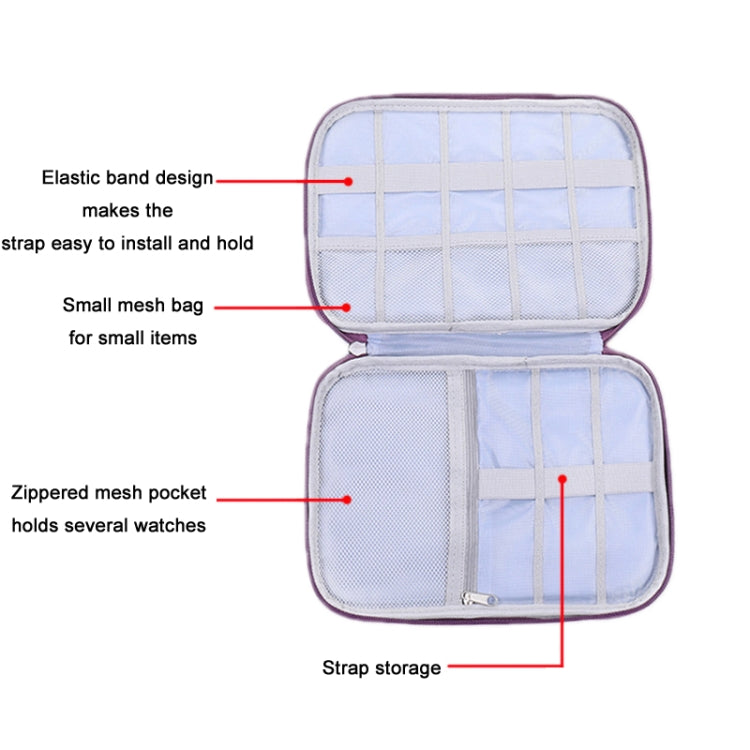 Children Smart Watch Strap Waterproof Storage Bag, Blue, Purple, Black, Grey, Wine Red, Navy