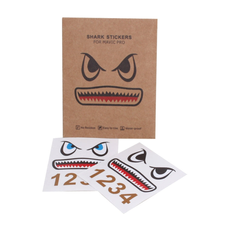 3 Sets Drone Shark Emoticon Body Sticker Battery Sticker