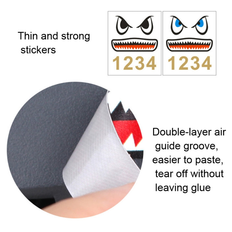 3 Sets Drone Shark Emoticon Body Sticker Battery Sticker