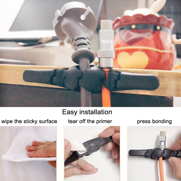 Lot de 10 organiseurs de câbles de données, 10 noirs, 10 blancs et 10 gris