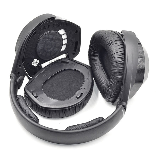Close-up view of soft frog leather and protein material headphone beam pads