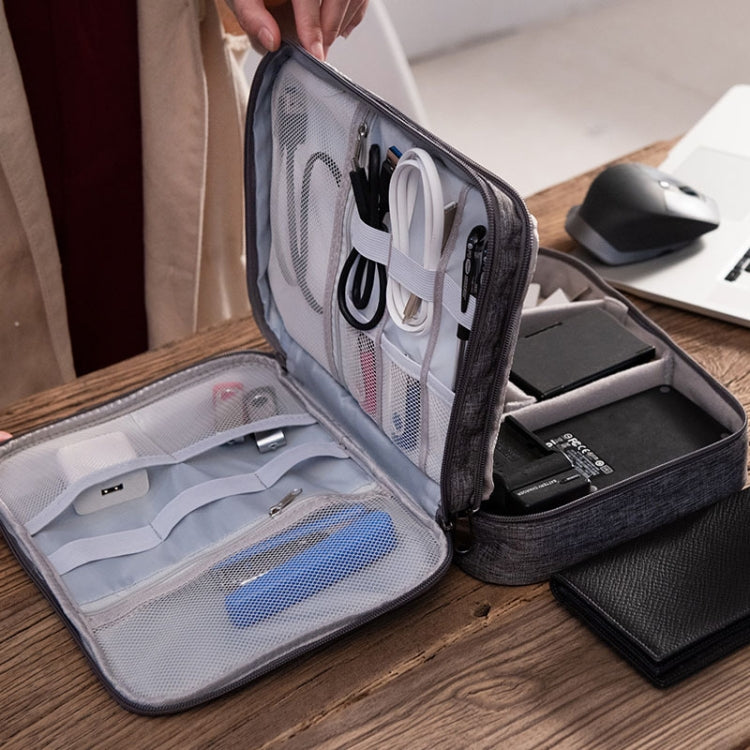 RH916 3 Layers Digital Collection Package Multi-Functional Data Cable Storage Package, RH916 Purple, RH916 Black, RH916 Gray, RH916 Blue, RH916 Navy, RH916 Red Wine