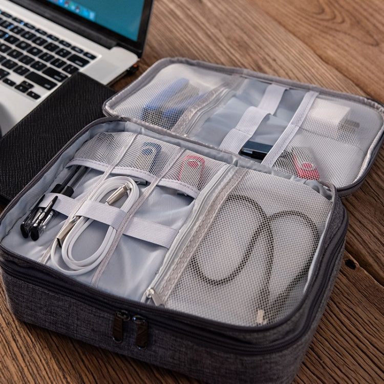 RH916 3 Layers Digital Collection Package Multi-Functional Data Cable Storage Package, RH916 Purple, RH916 Black, RH916 Gray, RH916 Blue, RH916 Navy, RH916 Red Wine