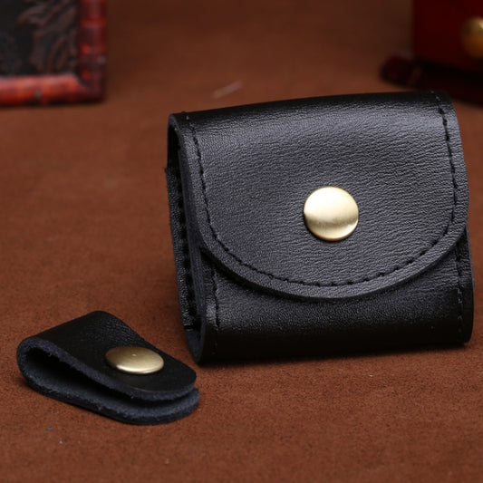 Black vintage-style mini bag perfect for organizing earbuds and cables