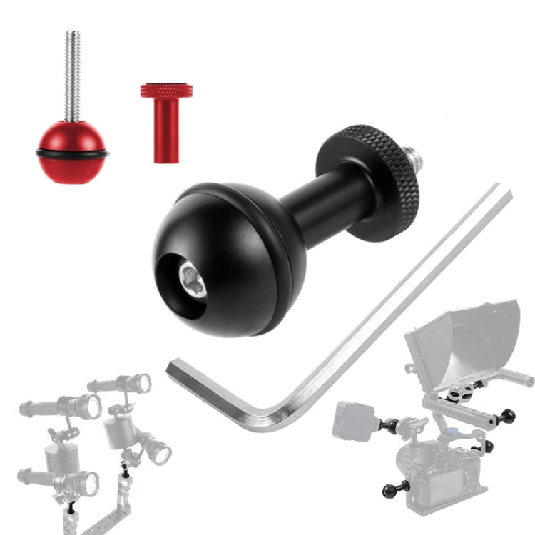 Ball Head Adapter Adjustable Screw Fixed Mount  Camera Underwater Diving Photography Lights Bracket, 1/4 Inch Red, 1/4 Inch  Black, M5 Screw Black