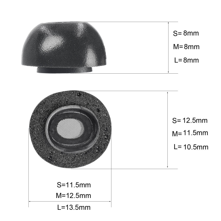 Lot de 2 embouts en mousse à mémoire de forme pour écouteurs sans fil Airpods Pro, tailles : L noir, M noir, S noir, L gris, M gris, S gris