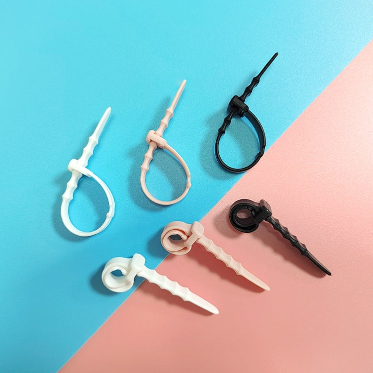 3 Sets 20pcs/Set  Fishbone Silicone Cable Tie Cable Organizer Winder, Five color, Black, White, Pink, White Ice Color, Purple