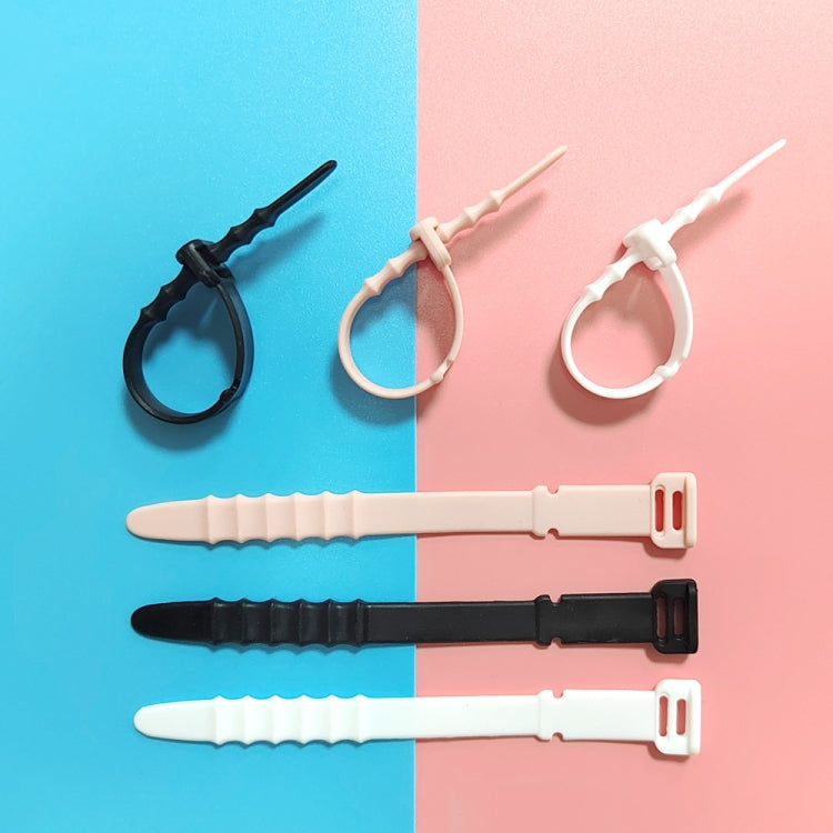 3 Sets 20pcs/Set  Fishbone Silicone Cable Tie Cable Organizer Winder, Five color, Black, White, Pink, White Ice Color, Purple