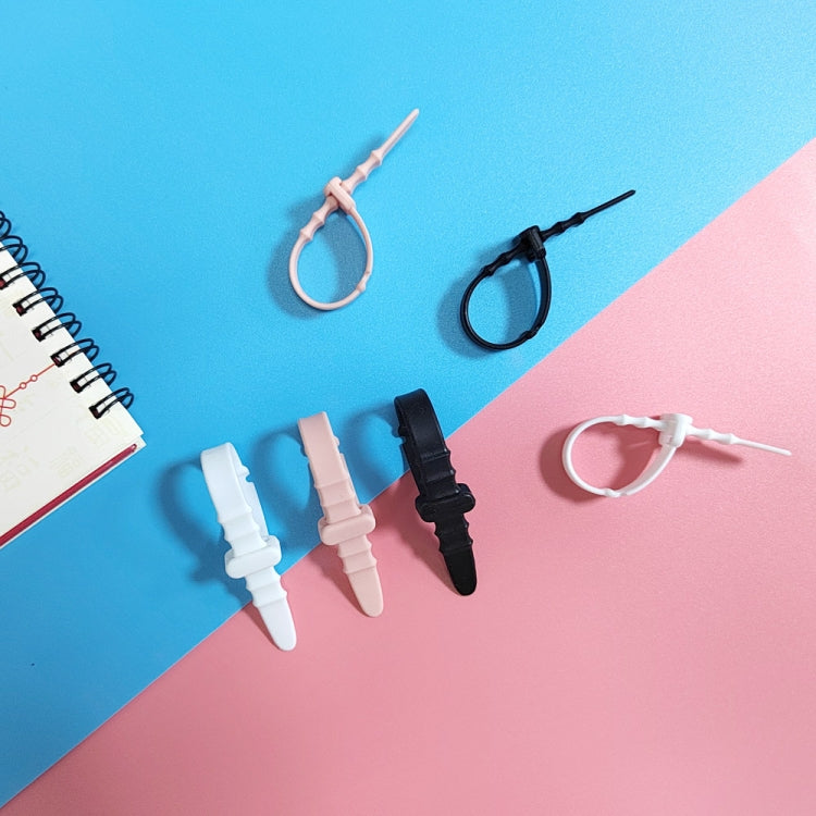 3 Sets 20pcs/Set  Fishbone Silicone Cable Tie Cable Organizer Winder, Five color, Black, White, Pink, White Ice Color, Purple